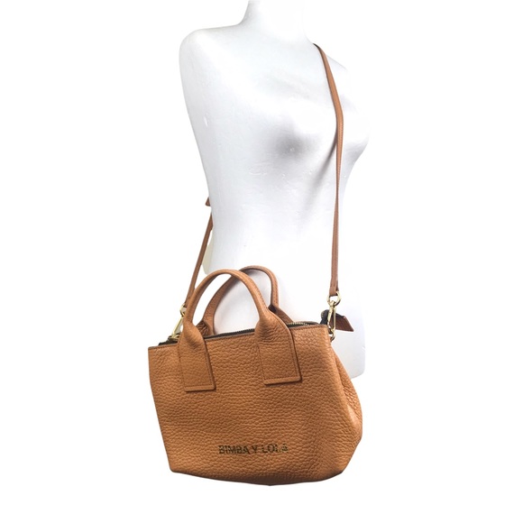 Bimba Y Lola Tan Leather Small Handbag Satchel - Picture 1 of 15